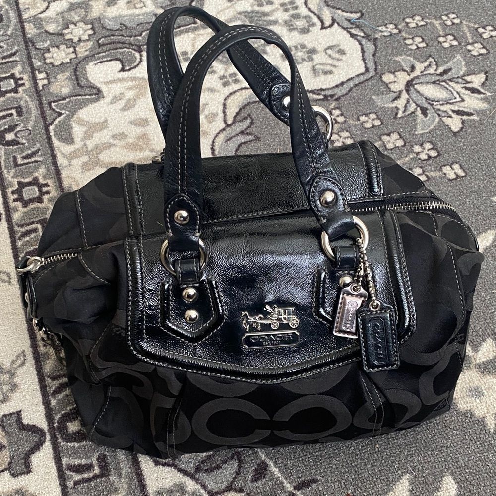 Coach Madison Op Art Sateen Audrey Shoulder Bag Purse